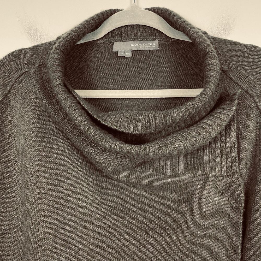 360 Cashmere Sweater Size XS Cocoa Brown Jordana Cowl Neck Wrap Lagenlook Boho - Picture 4 of 11